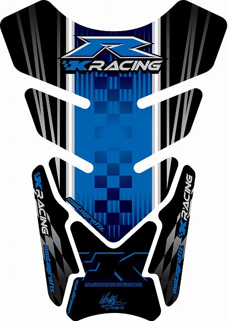 モトグラフィックス タンクパッド BLU KAWASAKI QUADPAD