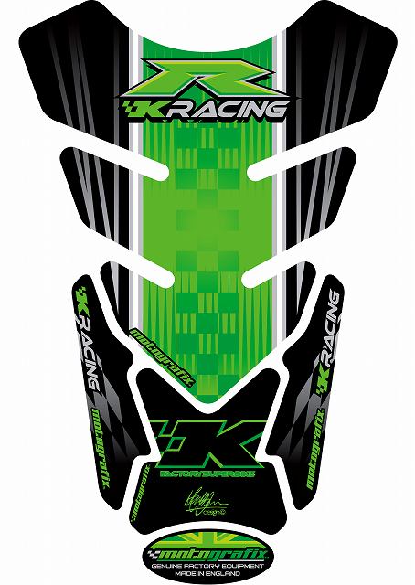 モトグラフィックス タンクパッド GRN KAWASAKI QUADPAD