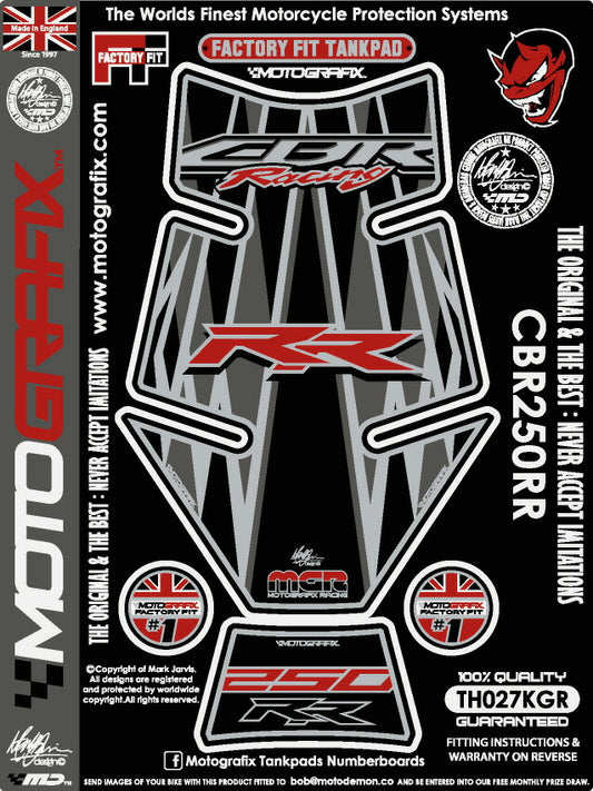 モトグラフィックス タンクパッド BLK／GRY／RED CBR250RR 17-