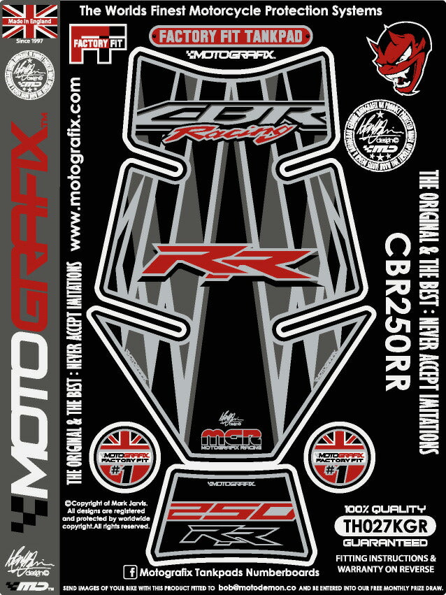 モトグラフィックス タンクパッド BLK／GRY／RED CBR250RR 17-
