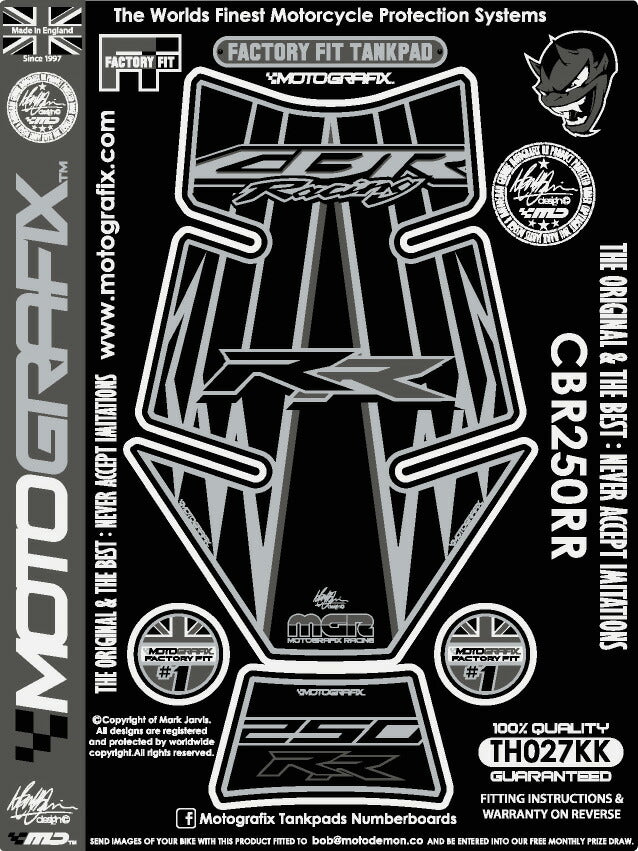 モトグラフィックス タンクパッド BLK／BLK CBR250RR 17-