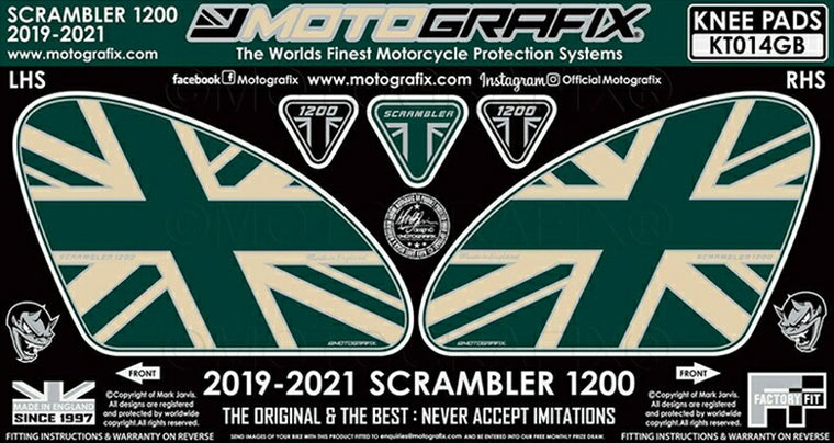 モトグラフィックス｜ボディパッド KNEE TRIUMPH Scrambler1200 19-21｜MT-KT014GB