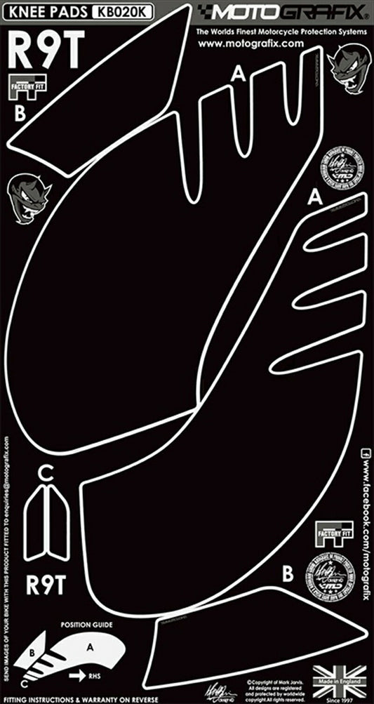 モトグラフィックス｜ボディパッド KNEE BMW R Nine T 14-21｜MT-KB020K