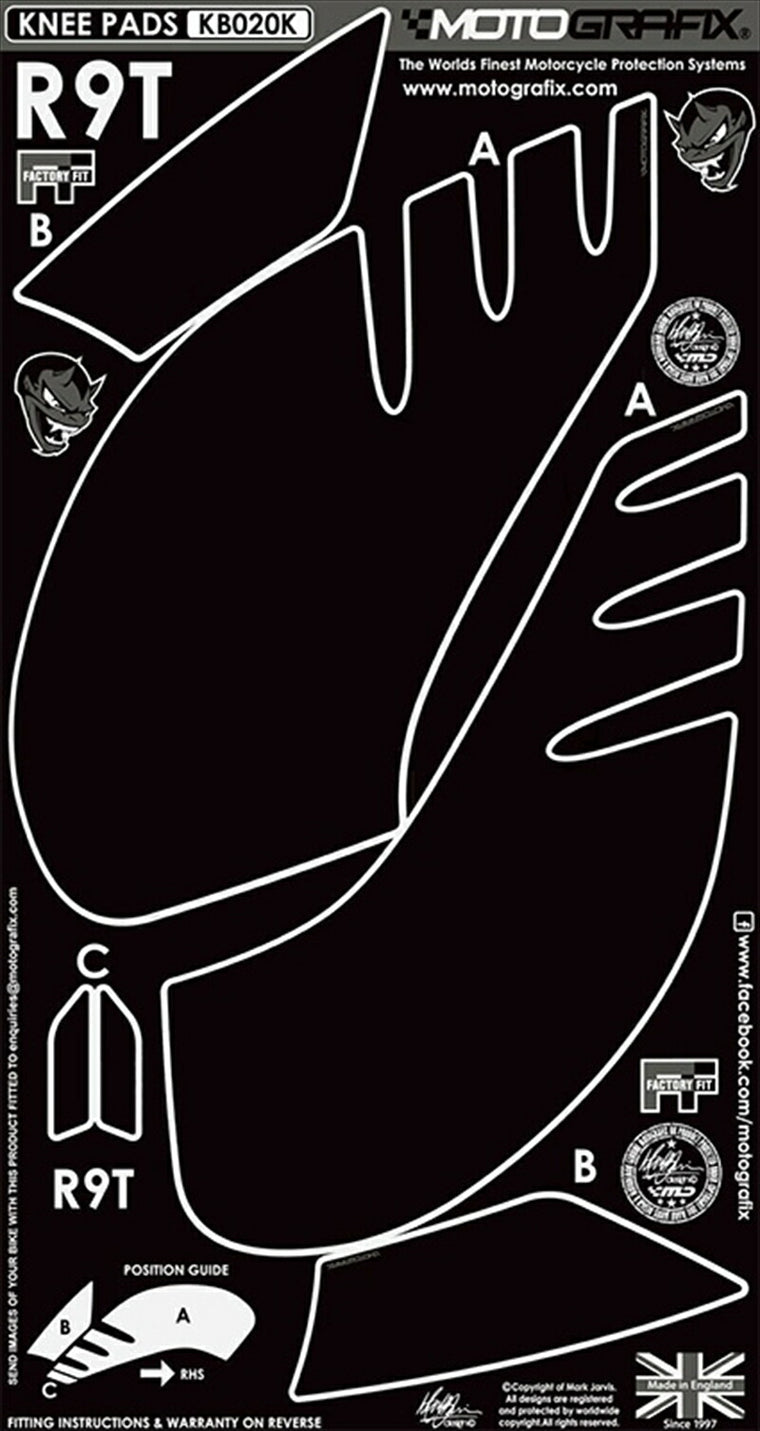 モトグラフィックス｜ボディパッド KNEE BMW R Nine T 14-21｜MT-KB020K