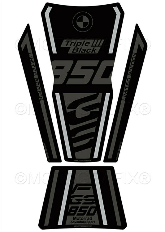 モトグラフィックス｜タンクパッド BLK/GRY/SIL BMW F850GS TE -Triple Black Edition｜MT-TB054TB