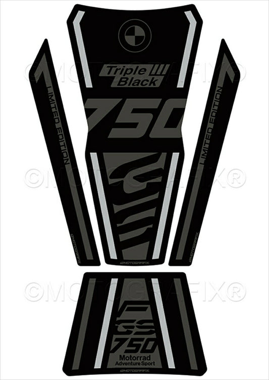 モトグラフィックス｜タンクパッド BLK/GRY/SIL BMW F750GS TE -Triple Black Edition｜MT-TB053TB