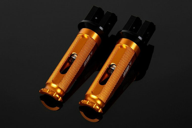 SPEEDRA アルミ削タンデムステップ レーシング パッセンジャー用 取付部カラー:ブラック ステップバーカラー:ゴールド AFPR212GD
