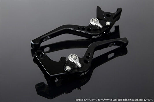 SPEEDRA アジャストレバー 3Dショート Mブラック／Mシルバー NINJA1000 17-18 Z1000 17-18 Z900RS LVFM028BK-SR