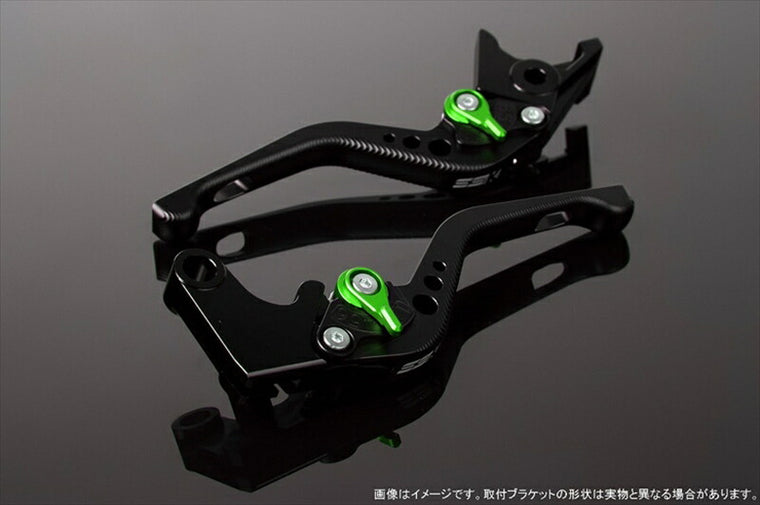 SPEEDRA アジャストレバー 3Dショート Mブラック／Mグリーン NINJA1000 17-18 Z1000 17-18 Z900RS LVFM028BK-GN