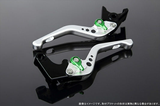 SPEEDRA アジャストレバー 3Dショート Mシルバー／Mグリーン NINJA1000 17-18 Z1000 17-18 Z900RS LVFM028SR-GN
