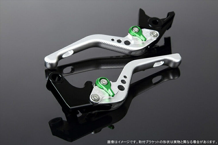 SPEEDRA アジャストレバー 3Dショート Mシルバー／Mグリーン NINJA1000 17-18 Z1000 17-18 Z900RS LVFM028SR-GN