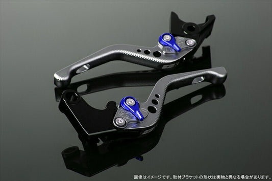 SPEEDRA アジャストレバー 3Dショート Mチタン／Mブルー NINJA1000 17-18 Z1000 17-18 Z900RS LVFM028TM-BE