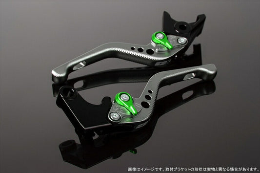 SPEEDRA アジャストレバー 3Dショート Mチタン／Mグリーン NINJA1000 17-18 Z1000 17-18 Z900RS LVFM028TM-GN