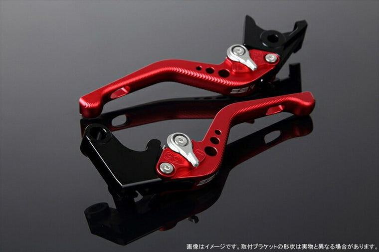 SPEEDRA アジャストレバー 3Dショート Mレッド／Mシルバー NINJA1000 17-18 Z1000 17-18 Z900RS LVFM028RD-SR