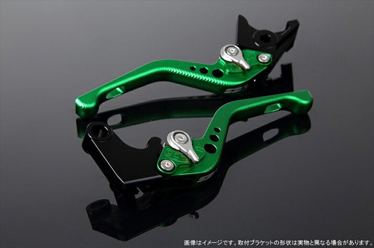 SPEEDRA アジャストレバー 3Dショート Mグリーン／Mシルバー NINJA1000 17-18 Z1000 17-18 Z900RS LVFM028GN-SR