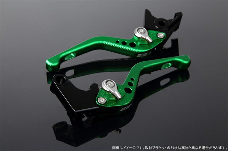 SPEEDRA アジャストレバー 3Dショート Mグリーン／Mシルバー NINJA1000 17-18 Z1000 17-18 Z900RS LVFM028GN-SR