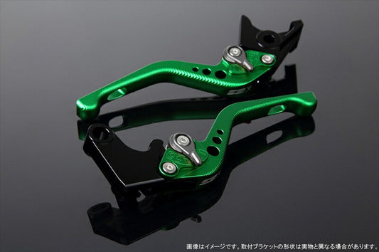 SPEEDRA アジャストレバー 3Dショート Mグリーン／Mチタン NINJA1000 17-18 Z1000 17-18 Z900RS LVFM028GN-TM