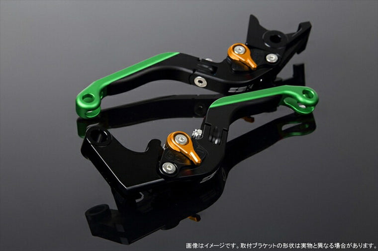 エスエスケイ スピードラ｜アジャストレバー 可倒延長式 Mブラック/Mゴールド/Mグリーン CB1300SF SC40 00-02(SC40-1070001～)｜LVGM004BK-GDGN