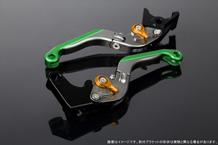 エスエスケイ スピードラ｜アジャストレバー 可倒延長式 Mチタン/Mゴールド/Mグリーン CB1300SF SC40 00-02(SC40-1070001～)｜LVGM004TM-GDGN