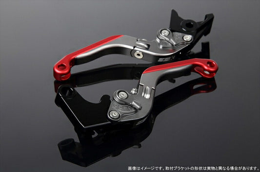 エスエスケイ スピードラ｜アジャストレバー 可倒延長式 Mチタン/Mチタン/Mレッド CB1300SF SC40 00-02(SC40-1070001～)｜LVGM004TM-TMRD