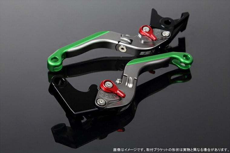 エスエスケイ スピードラ｜アジャストレバー 可倒延長式 Mチタン/Mレッド/Mグリーン CB1300SF SC40 00-02(SC40-1070001～)｜LVGM004TM-RDGN