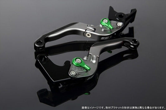 エスエスケイ スピードラ｜アジャストレバー 可倒延長式 Mチタン/Mグリーン/Mブラック CB1300SF SC40 00-02(SC40-1070001～)｜LVGM004TM-GNBK