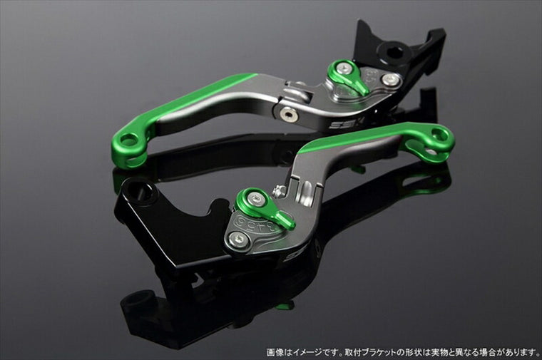 エスエスケイ スピードラ｜アジャストレバー 可倒延長式 Mチタン/Mグリーン/Mグリーン CB1300SF SC40 00-02(SC40-1070001～)｜LVGM004TM-GNGN