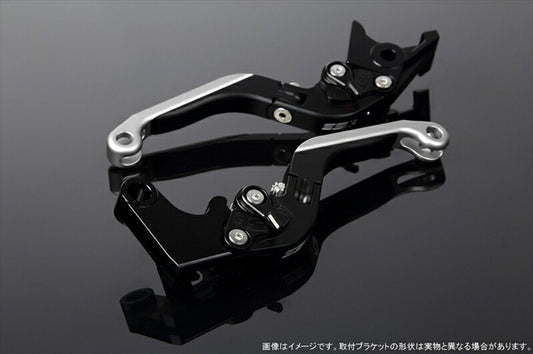 SPEEDRA アジャストレバー 可倒延長式 Mブラック／Mブラック／MシルバーNINJA1000 17-18 Z1000 17-18 Z900RS LVGM028BK-BKSR
