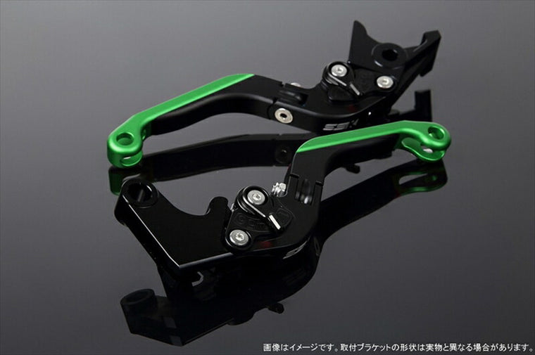 SPEEDRA アジャストレバー 可倒延長式 Mブラック／Mブラック／MグリーンNINJA1000 17-18 Z1000 17-18 Z900RS LVGM028BK-BKGN