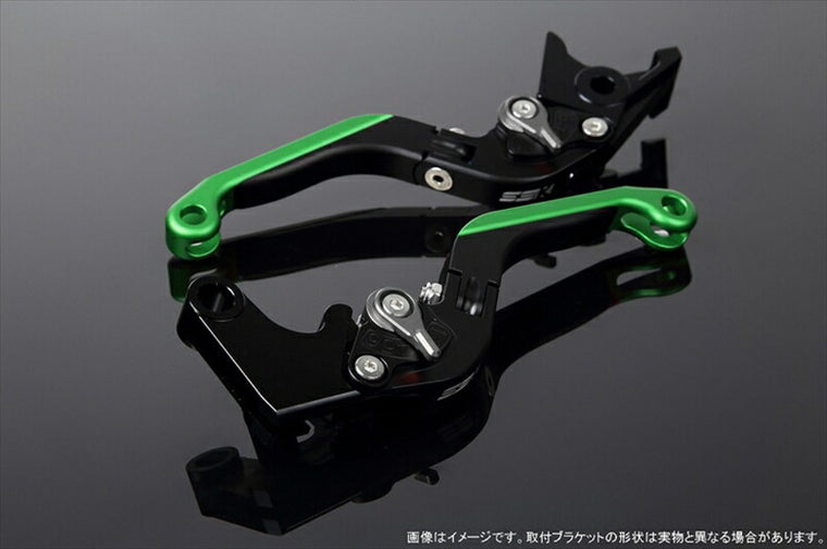 SPEEDRA アジャストレバー 可倒延長式 Mブラック／Mチタン／MグリーンNINJA1000 17-18 Z1000 17-18 Z900RS LVGM028BK-TMGN