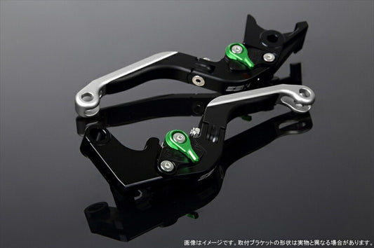 SPEEDRA アジャストレバー 可倒延長式 Mブラック／Mグリーン／MシルバーNINJA1000 17-18 Z1000 17-18 Z900RS LVGM028BK-GNSR
