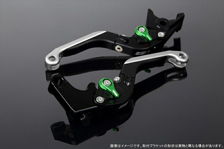 SPEEDRA アジャストレバー 可倒延長式 Mブラック／Mグリーン／MシルバーNINJA1000 17-18 Z1000 17-18 Z900RS LVGM028BK-GNSR