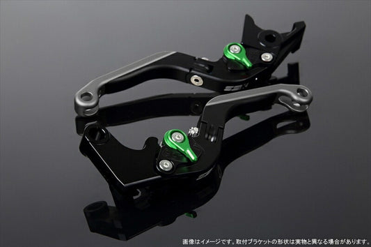 SPEEDRA アジャストレバー 可倒延長式 Mブラック／Mグリーン／MチタンNINJA1000 17-18 Z1000 17-18 Z900RS LVGM028BK-GNTM