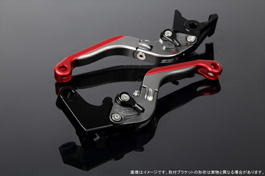 SPEEDRA アジャストレバー 可倒延長式 Mチタン／Mブラック／Mレッド NINJA1000 17-18 Z1000 17-18 Z900RS LVGM028TM-BKRD