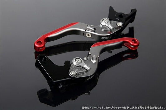 SPEEDRA アジャストレバー 可倒延長式 Mチタン／Mシルバー／Mレッド NINJA1000 17-18 Z1000 17-18 Z900RS LVGM028TM-SRRD