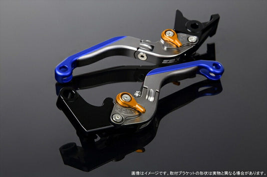 SPEEDRA アジャストレバー 可倒延長式 Mチタン／Mゴールド／Mブルー NINJA1000 17-18 Z1000 17-18 Z900RS LVGM028TM-GDBE