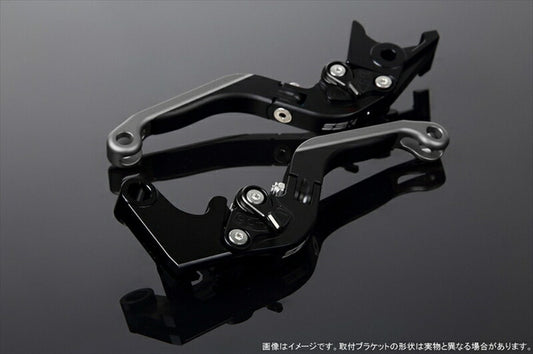 エスエスケイ スピードラ｜アジャストレバー 可倒延長式 Mブラック/Mブラック/MチタンGSX250R V-STROM250 RGV250γ VJ23A｜LVGM048BK-BKTM