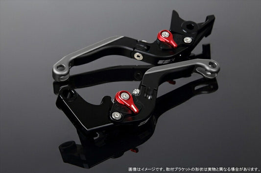 エスエスケイ スピードラ｜アジャストレバー 可倒延長式 Mブラック/Mレッド/MチタンGSX250R V-STROM250 RGV250γ VJ23A｜LVGM048BK-RDTM
