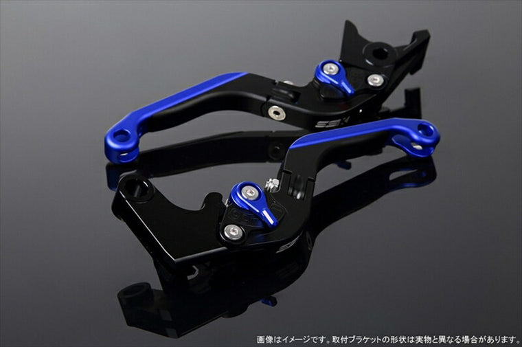 エスエスケイ スピードラ｜アジャストレバー 可倒延長式 Mブラック/Mブルー/MブルーGSX250R V-STROM250 RGV250γ VJ23A｜LVGM048BK-BEBE