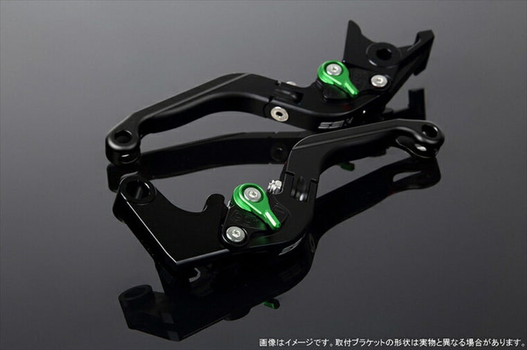 エスエスケイ スピードラ｜アジャストレバー 可倒延長式 Mブラック/Mグリーン/MブラックGSX250R V-STROM250 RGV250γ VJ23A｜LVGM048BK-GNBK