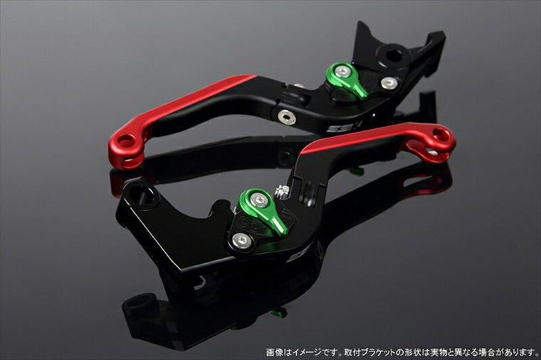 エスエスケイ スピードラ｜アジャストレバー 可倒延長式 Mブラック/Mグリーン/MレッドGSX250R V-STROM250 RGV250γ VJ23A｜LVGM048BK-GNRD