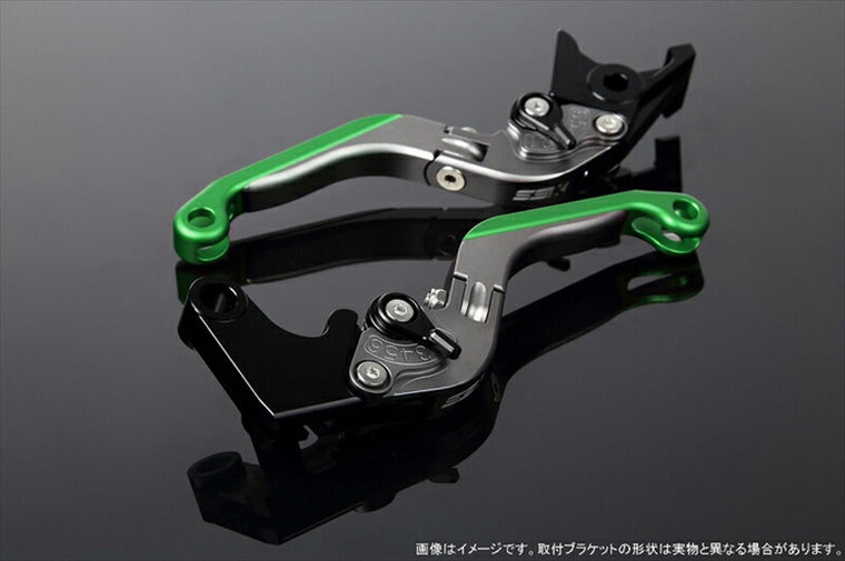 エスエスケイ スピードラ｜アジャストレバー 可倒延長式 Mチタン/Mブラック/Mグリーン GSX250R V-STROM250 RGV250γ VJ23A｜LVGM048TM-BKGN