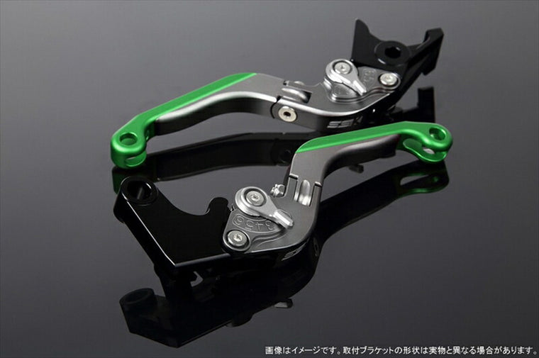 エスエスケイ スピードラ｜アジャストレバー 可倒延長式 Mチタン/Mシルバー/Mグリーン GSX250R V-STROM250 RGV250γ VJ23A｜LVGM048TM-SRGN