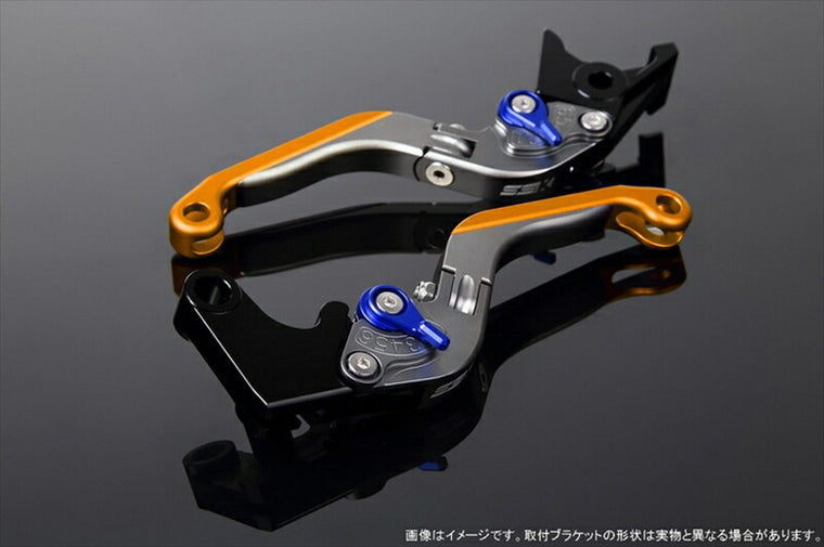 エスエスケイ スピードラ｜アジャストレバー 可倒延長式 Mチタン/Mブルー/Mゴールド GSX250R V-STROM250 RGV250γ VJ23A｜LVGM048TM-BEGD