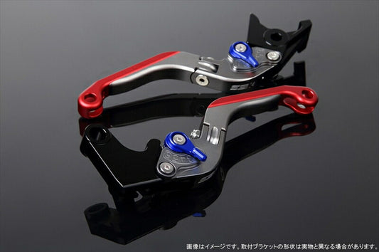 エスエスケイ スピードラ｜アジャストレバー 可倒延長式 Mチタン/Mブルー/Mレッド GSX250R V-STROM250 RGV250γ VJ23A｜LVGM048TM-BERD
