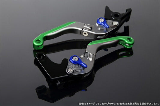 エスエスケイ スピードラ｜アジャストレバー 可倒延長式 Mチタン/Mブルー/Mグリーン GSX250R V-STROM250 RGV250γ VJ23A｜LVGM048TM-BEGN