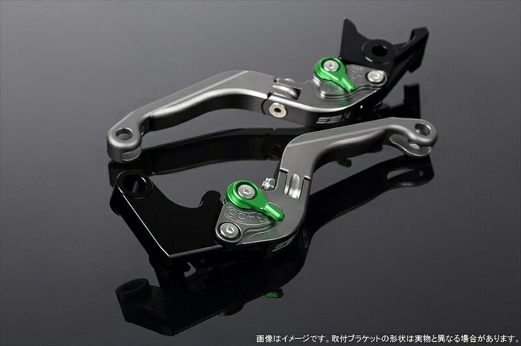 エスエスケイ スピードラ｜アジャストレバー 可倒延長式 Mチタン/Mグリーン/Mチタン GSX250R V-STROM250 RGV250γ VJ23A｜LVGM048TM-GNTM