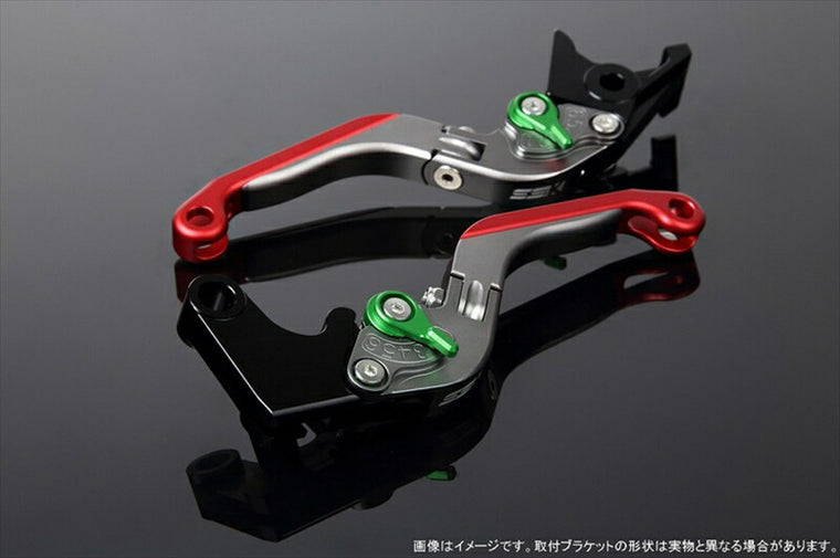 エスエスケイ スピードラ｜アジャストレバー 可倒延長式 Mチタン/Mグリーン/Mレッド GSX250R V-STROM250 RGV250γ VJ23A｜LVGM048TM-GNRD
