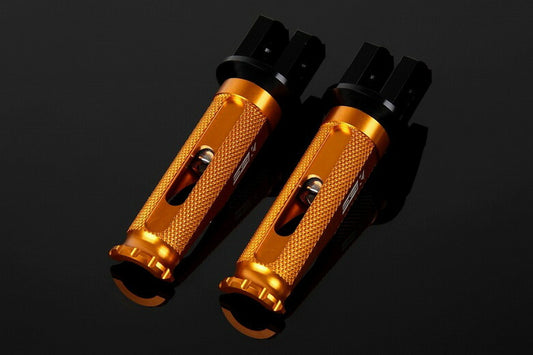 SPEEDRA アルミ削タンデムステップ レーシング パッセンジャー用 取付部カラー:ブラック ステップバーカラー:ゴールド AFPR214GD