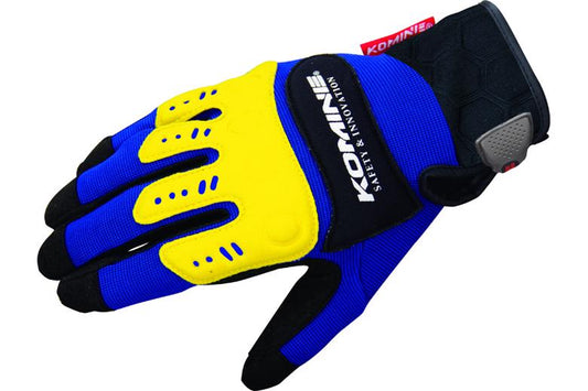 KOMINE コミネ GK-134 インストラクターグローブ BLU YEL ＃2XL カタログ品番：P088-0642 メーカー品番：06-134